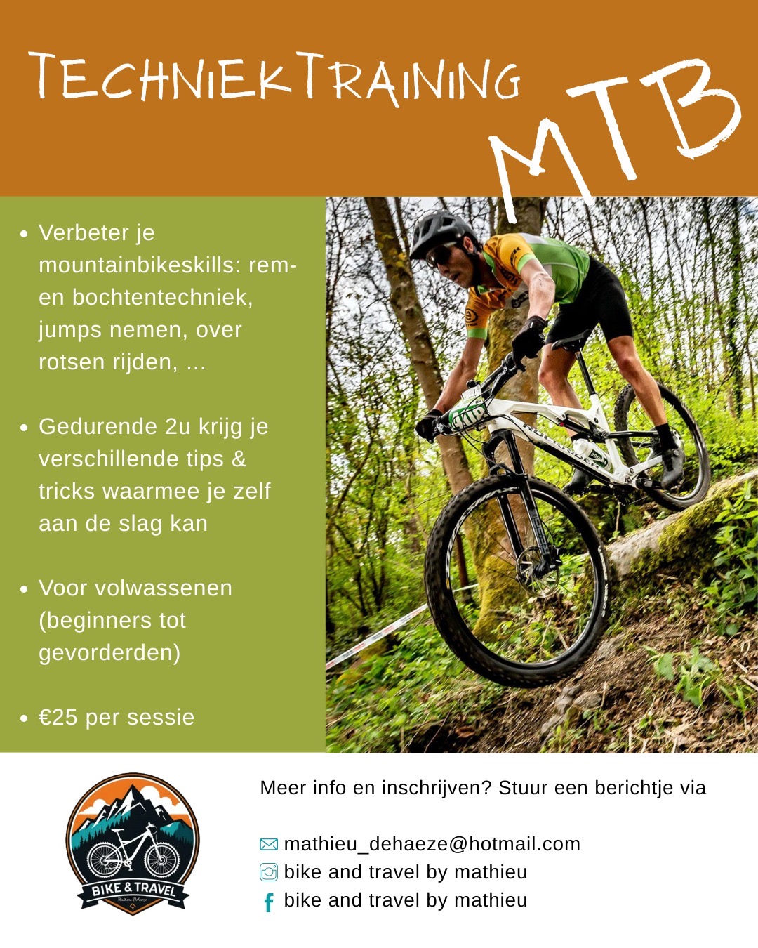 Techniektraining met Mathieu Dehaeze op de terril in Beringen op 21 maart