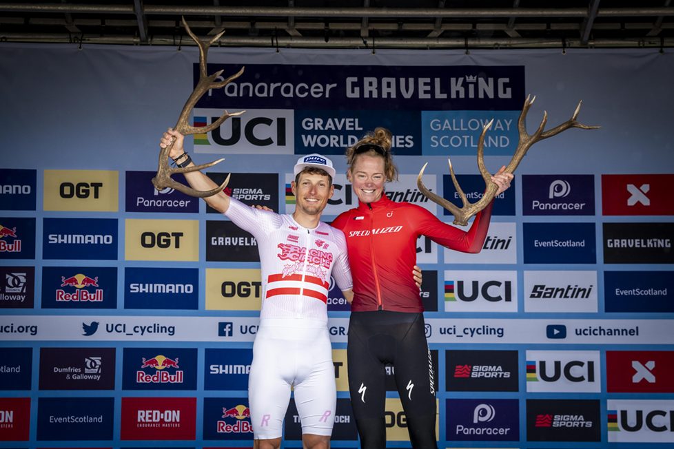 Geerike Schreurs en Lukas Pöstelberger winnen de Gravelking World Series opThe Gralloch